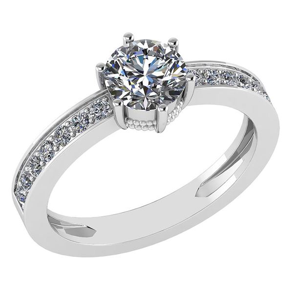 Certified 1.09 Ctw Diamond Wedding/Engagement Style 14K