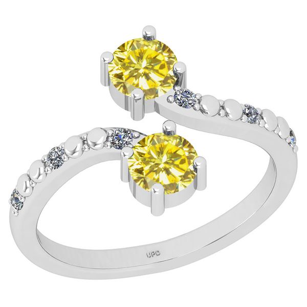 Certified 1.12 Ctw I2/I3 Treated Fancy Yellow And Diamo