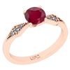 Image 1 : Certified 0.56 Ctw SI2/I1 Ruby And Diamond 14K Rose Gol