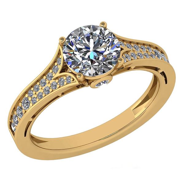 Certified 1.48 Ctw Diamond Engagement /Wedding 14K Yell