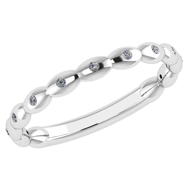 Certified 0.05 Ctw Diamond 18k White Gold Promise Band