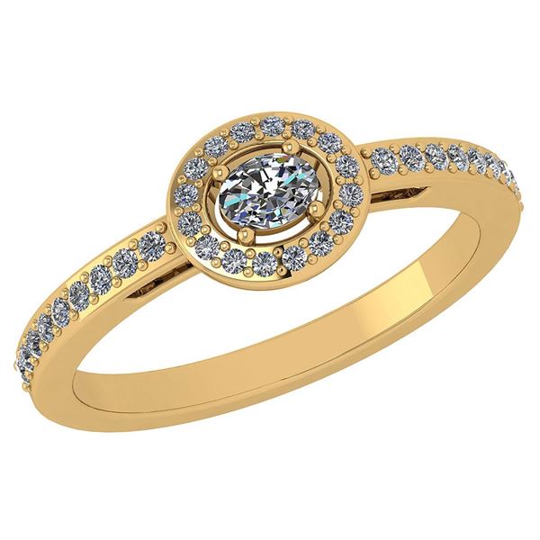 0.29 Ctw Citrine And Diamond 14k Yellow Gold Halo Ring