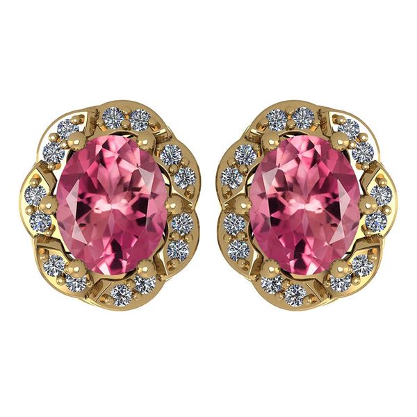 Certified 0.88 Ctw Pink Tourmaline And Diamond 14K Yell