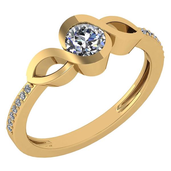 Certified 0.52 Ctw Diamond 14k Yellow Gold Ring VS/SI1