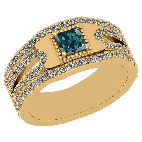 Certified 1.96 Ctw I2/I3 Treated Fancy Blue And White D