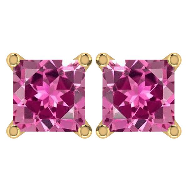 Certified 6.00Ctw Genuine Pink Tourmaline 14K Yellow Go