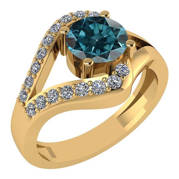 Certified 1.04Ctw Treated Fancy Blue Diamond And White