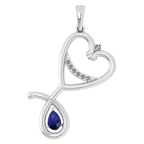 Certified 0.60 Ctw Blue Sapphire And Diamond Pendant Fo