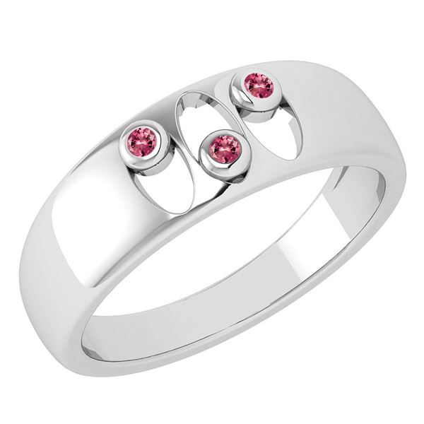 Certified 0.04 Ctw Pink Tourmaline Wedding Style Halo B