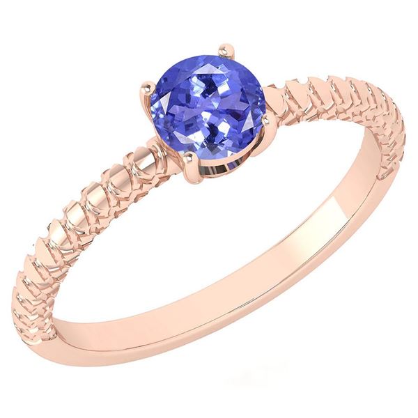 Certified 0.45 Ctw Tanzanite Solitaire Ring with Filigr