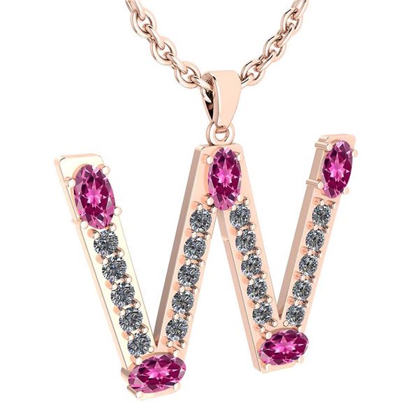 Certified 1.85 Ctw Pink Tourmaline And Diamond Alphabet
