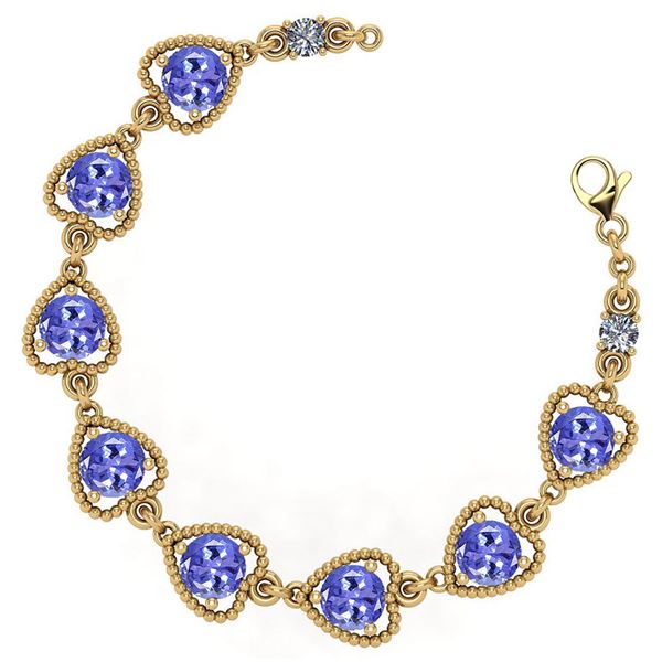 Certified 3.80 Ctw Tanzanite And Diamond VS/SI1 Bracele