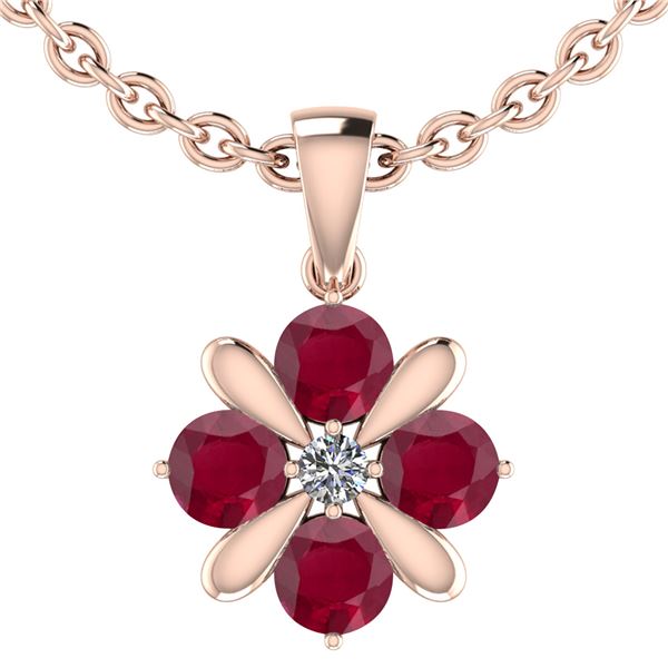 Certified 2.10 Ctw Emerald And Diamond VS/SI1 18k Rose