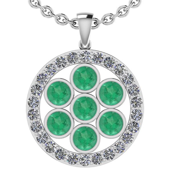 Certified 3.95 Ctw Emerald And Diamond SI1/SI2 14K Whit