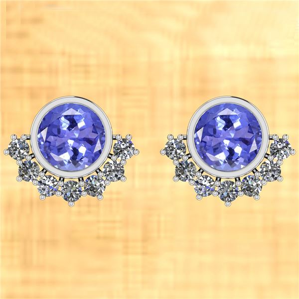 Certified 2.00 Ctw Tanzanite And Diamond SI1/SI2 14K Wh