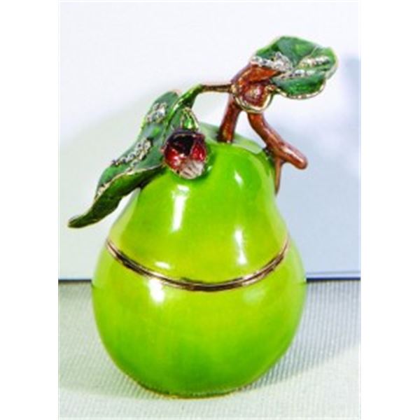GREEN PEAR BEJEWELED BOX