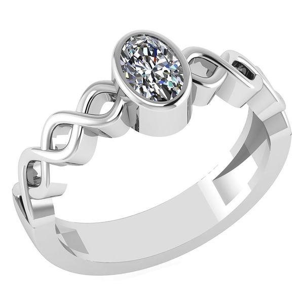 Certified 0.50 Ctw Diamond 14K White Gold Ring