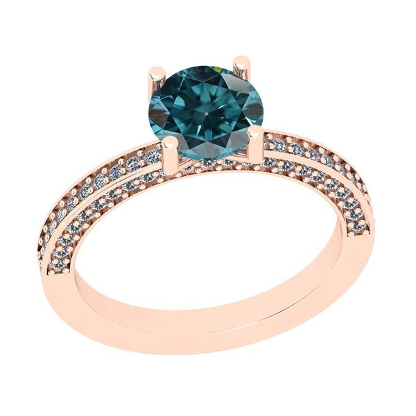 Certified 1.50 Ctw I2/I3 Treated Fancy Blue and White D