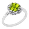 Image 1 : Certified 1.15 Ctw Peridot And Diamond SI1/SI2 14K Whit