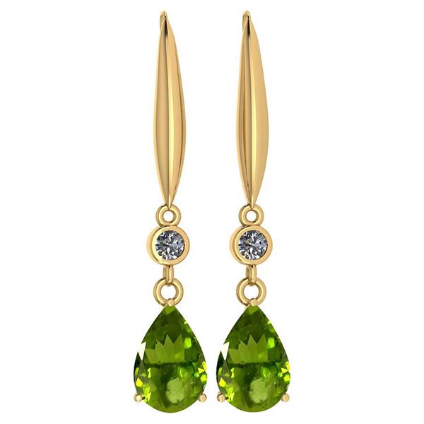 Certified 5.70 Ctw Peridot And Diamond VS/SI1 Dangling