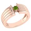 Image 1 : Certified 0.20 Ctw Peridot Solitaire Ring 18K Rose Gold