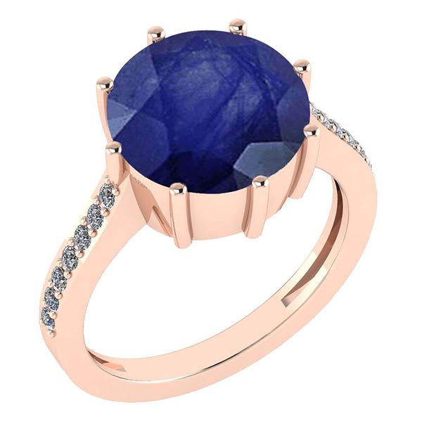 Certified 2.14 Ctw Blue Sapphire And Diamond VS/SI1 Eng