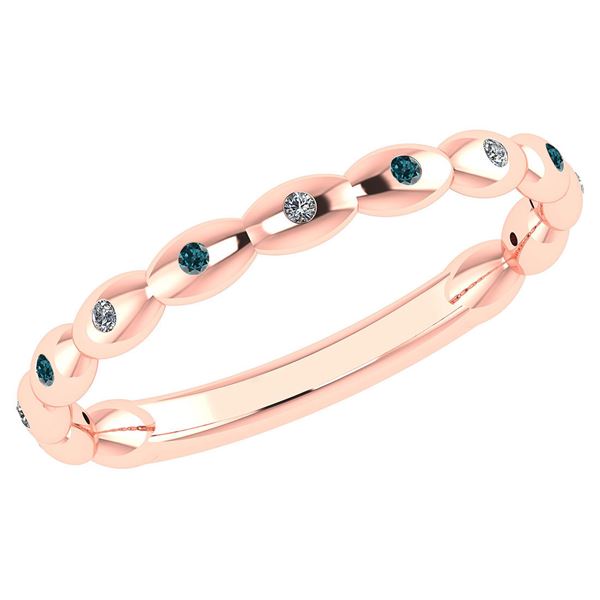 Certified 0.05 Ctw Fancy Blue Diamond 18k Rose Gold Pro
