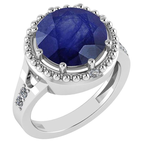 Certified 3.65 Ctw Blue Sapphire And Diamond VS/SI1 Hal