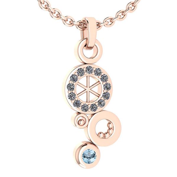 Certified 0.26 Ctw Aquamarine And Diamond Octopus Style