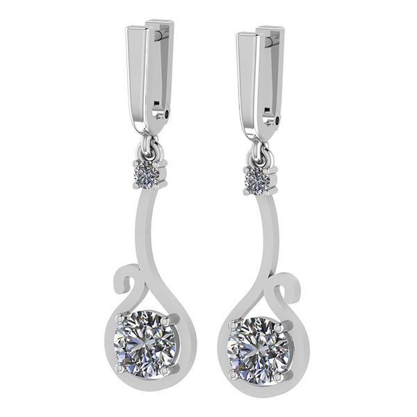 Certified 1.83 Ctw Diamond I1/I2 English Lock Earrings