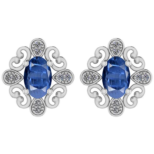 Certified 1.72 Ctw Kyanite And Diamond I1/I2 14K White