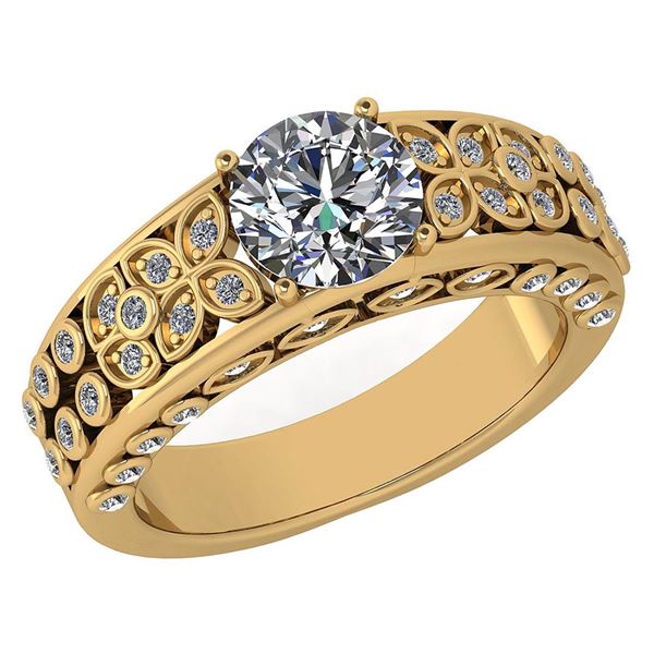 Certified 1.57 Ctw Diamond Wedding/Engagement 14K Yelll