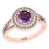 Image 1 : Certified 1.14 Ctw I2/I3 Amethyst And Diamond 10K Rose
