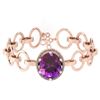 Image 1 : Certified 12.22 Ctw Amethyst And Diamond I2/I3 14K Rose