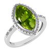 Image 1 : Certified 1.58 Ctw Peridot And Diamond VS/SI1 Ring 14K