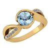 Image 1 : Certified 1.44 Ctw Blue Topaz And Diamond 14k Yellow Go