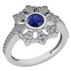 Image 1 : Certified 0.67 Ctw Blue Sapphire And Diamond VS/SI1 Eng