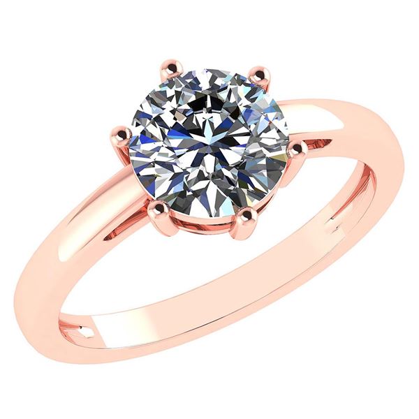 Certified 1.00Ctw Diamond 14k Rose Gold Halo Ring G-H/I