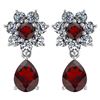 Image 1 : Certified 4.86 Ctw Garnet And Diamond 18K White Gold Ha