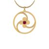 Image 1 : Certified 0.50 Ctw Ruby 18K Yellow Gold Pendant