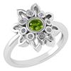 Image 1 : Certified 0.32 Ctw Peridot And Diamond 14k White Gold R
