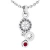 Image 1 : Certified 0.26 Ctw Ruby And Diamond Octopus Styles Pend