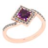 Image 1 : Certified 1.02 Ctw I2/I3 Amethyst And Diamond 10K Rose