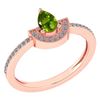 Image 1 : Certified 0.64 Ctw Peridot And Diamond 14k Rose Gold Ri