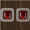 Image 1 : Certified 1.74 Ctw Garnet And Diamond VS/SI1 18K Rose G