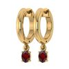 Image 1 : Certified 0.50 Ctw Garnet Hoop Earring 10K Yellow Gold