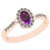 Image 1 : Certified 0.67 Ctw I2/I3 Amethyst And Diamond 10K Rose