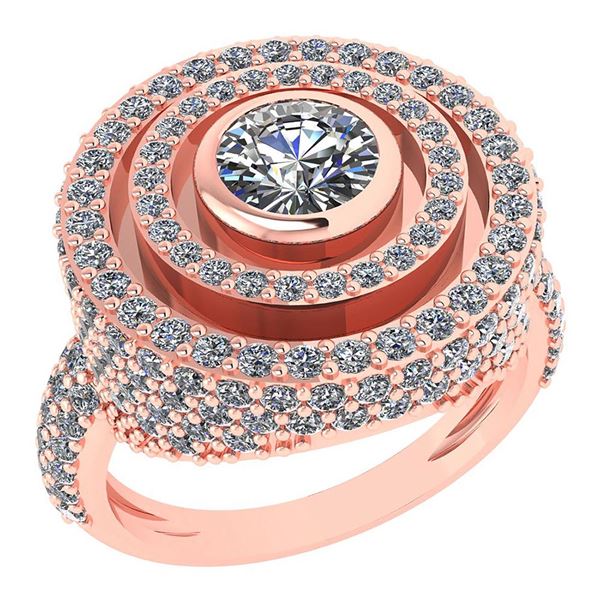 Certified 2.05 Ctw Diamond Wedding/Engagement 14K Rose