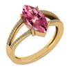 Image 1 : Certified 2.20 Ctw Pink Tourmaline And Diamond VS/SI1 R