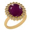 Image 1 : Certified 9.15 Ctw SI2/I1 Ruby And Diamond 14K Yellow G